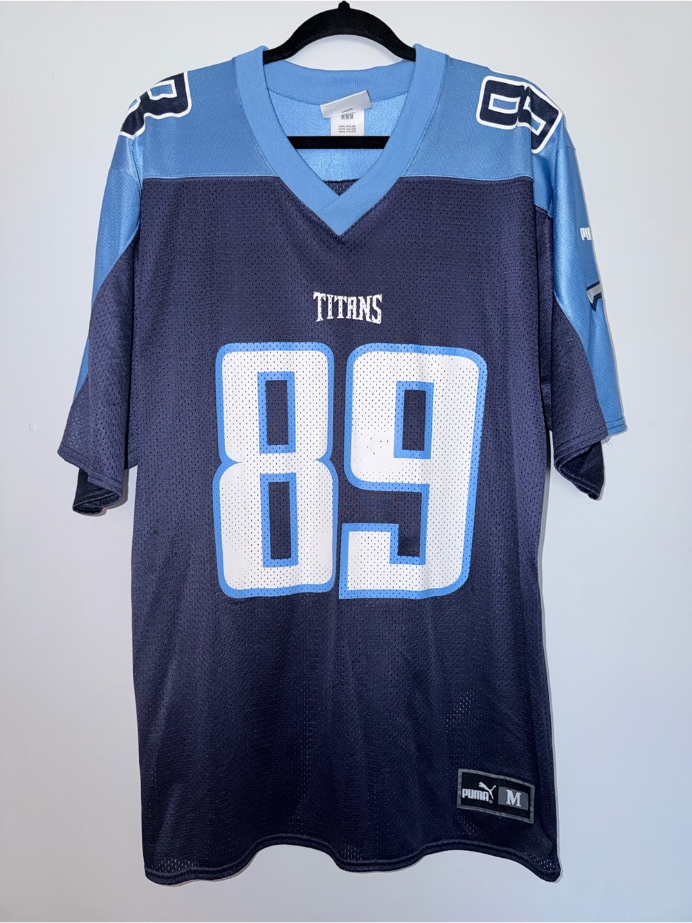 Puma Titans Navy and Light Blue #89 Football NFL Jersey Medium
